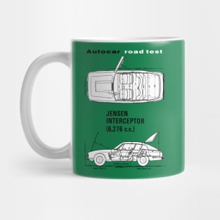 JENSEN INTERCEPTOR - road test data blueprint cutaway Mug